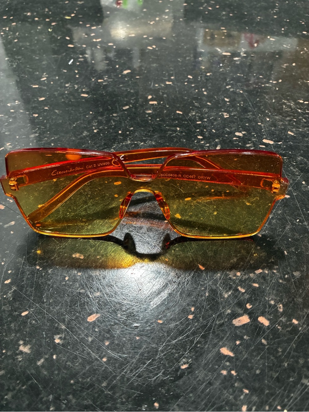 Amber Tinted Shield Sunglasses